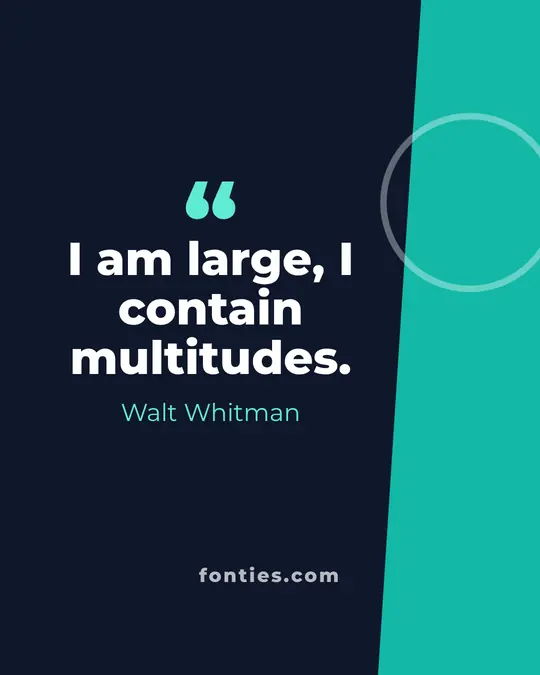 I am large, I contain multitudes.-Walt Whitman