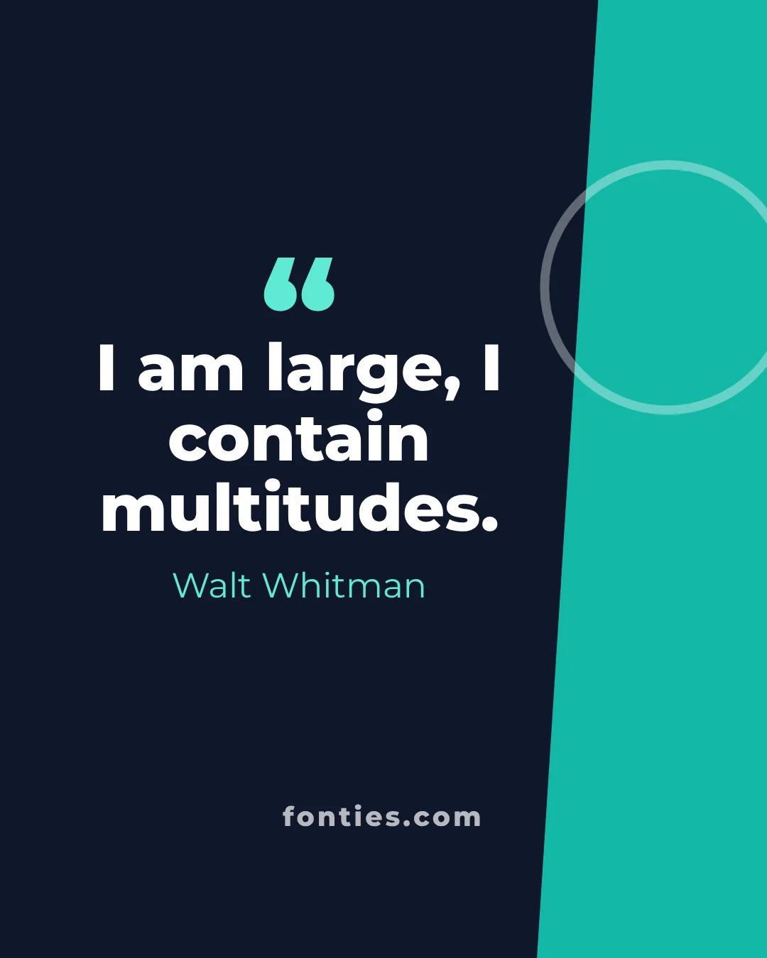 I am large, I contain multitudes.-Walt Whitman