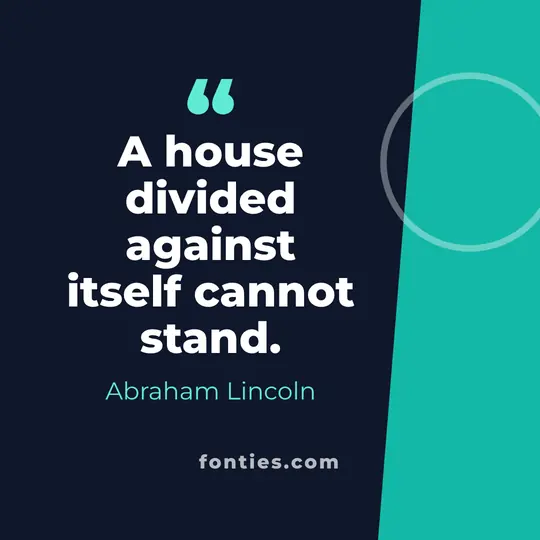 A house divided against itself cannot stand.-Abraham Lincoln