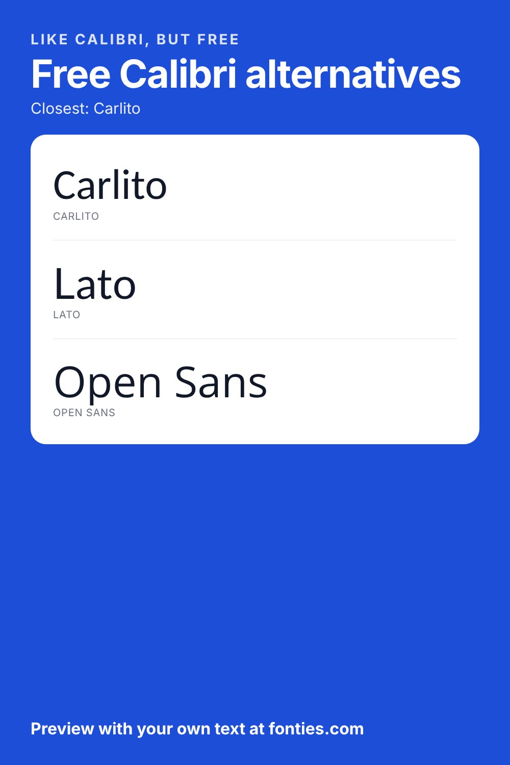 Free Calibri alternatives