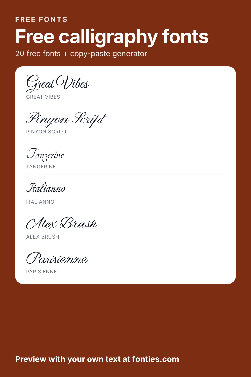 Free calligraphy fonts