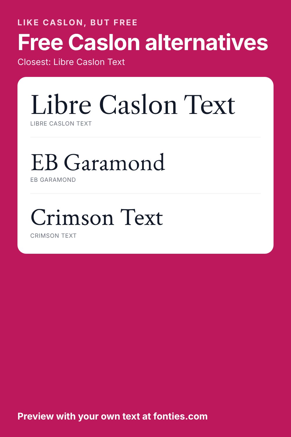 Free Caslon alternatives