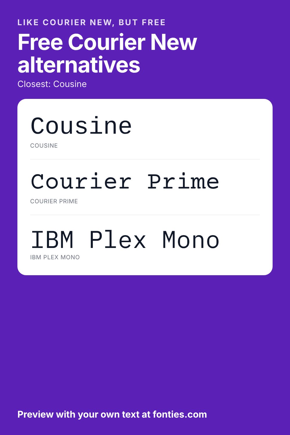 Free Courier New alternatives