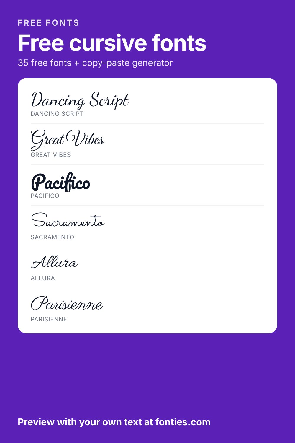 Free cursive fonts