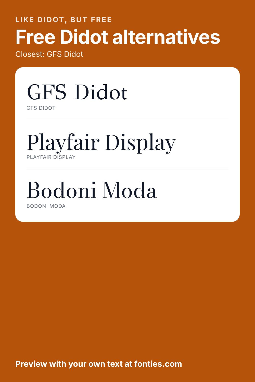 Free Didot alternatives