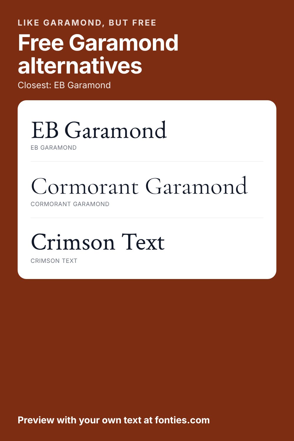 Free Garamond alternatives