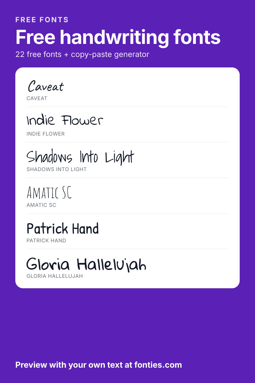 Free handwriting fonts