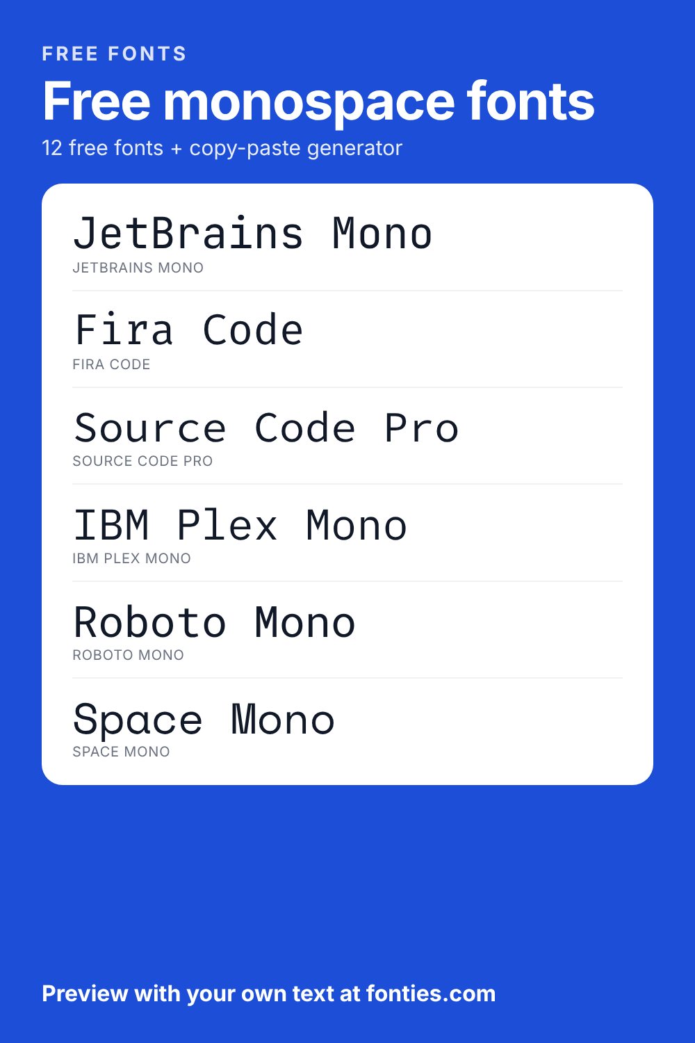 Free monospace fonts