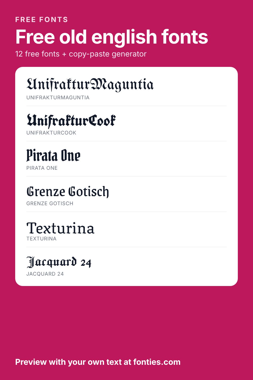 Free old english fonts