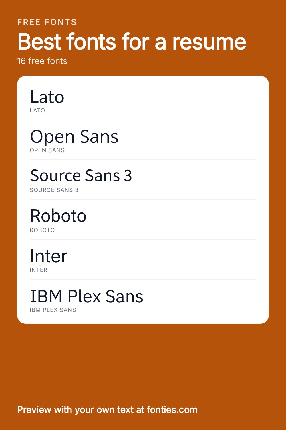 Best fonts for a resume