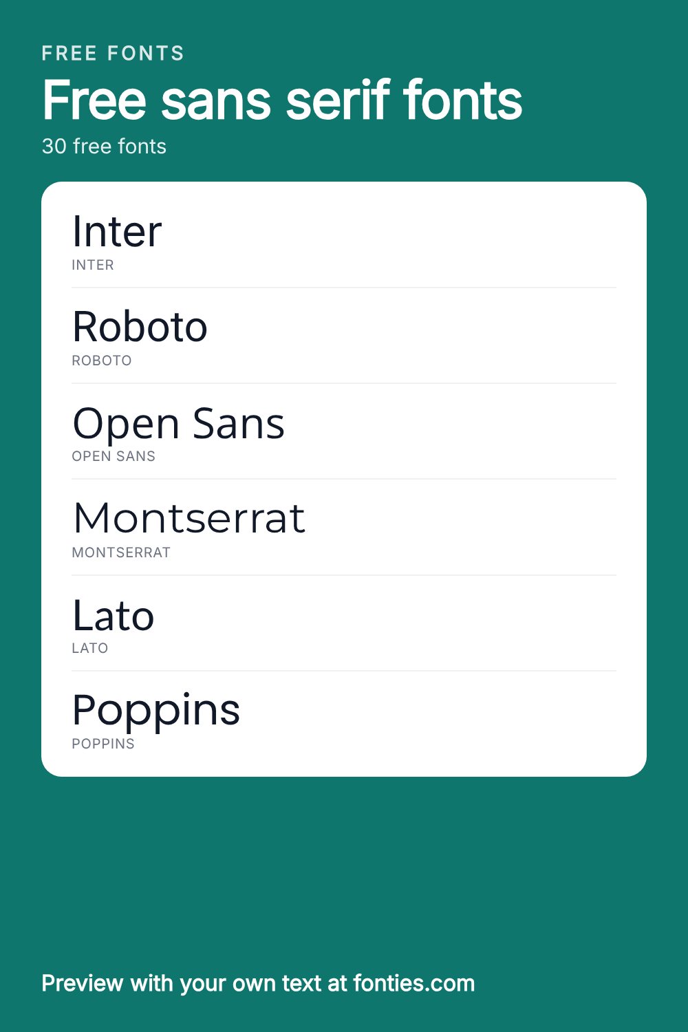Free sans serif fonts