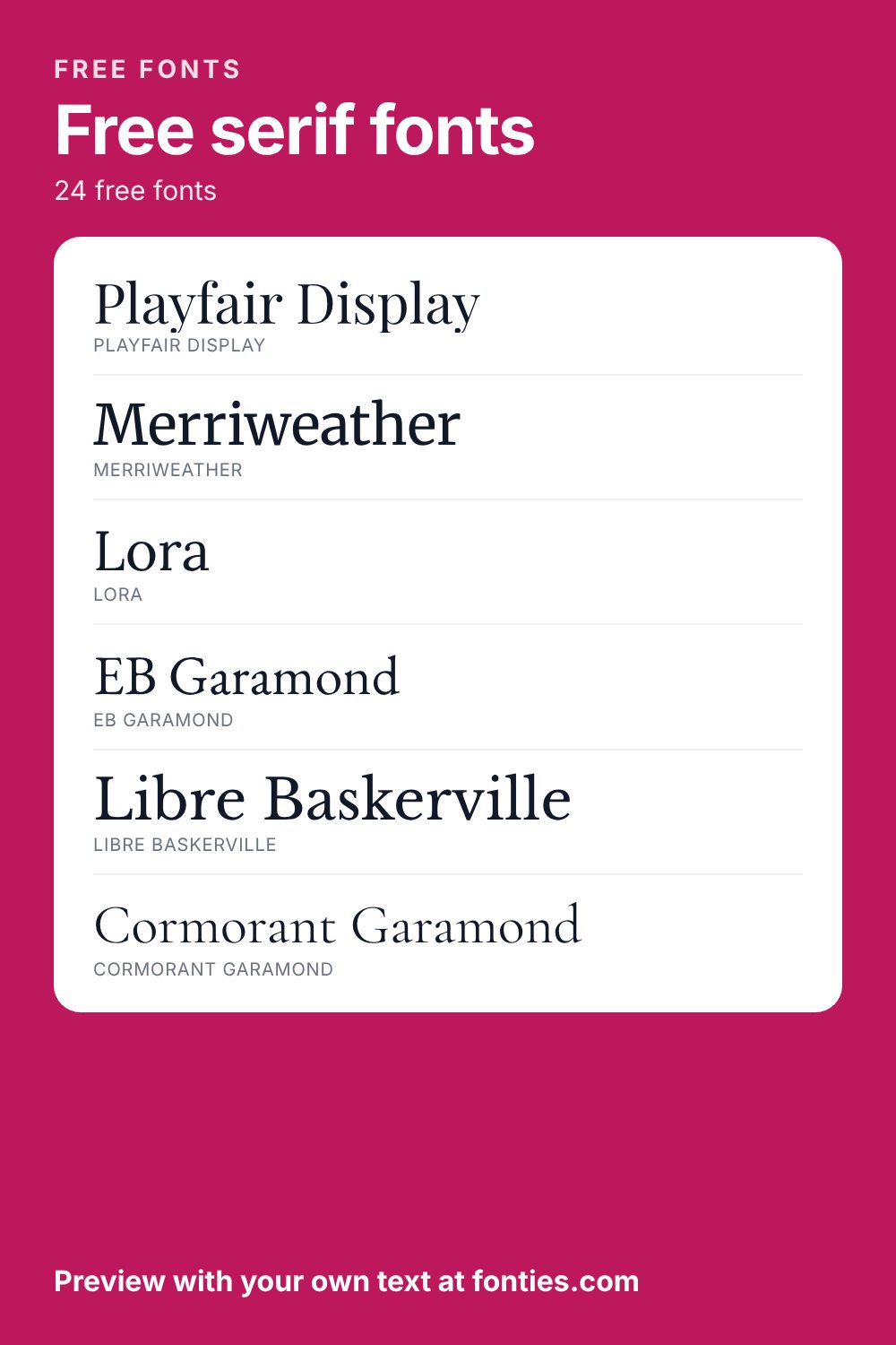 Free serif fonts